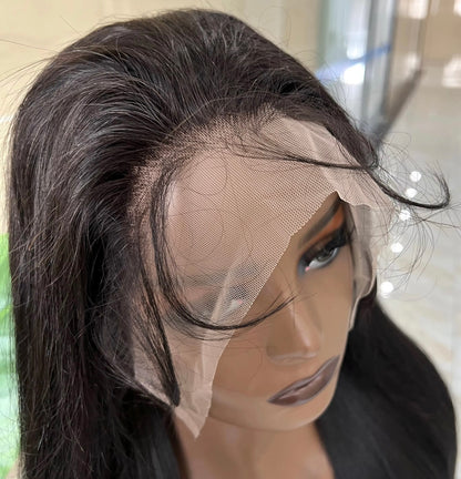 High Grade Indian Straight Human Hair Transparent or HD Lace Closure and Frontal Wig